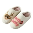 thumbnail image 4 of Gaexia Cozy Couple Slippers Winter Shoes With Festive Print for And Indoor Outdoor Comfort - Z04-White, 4 of 6