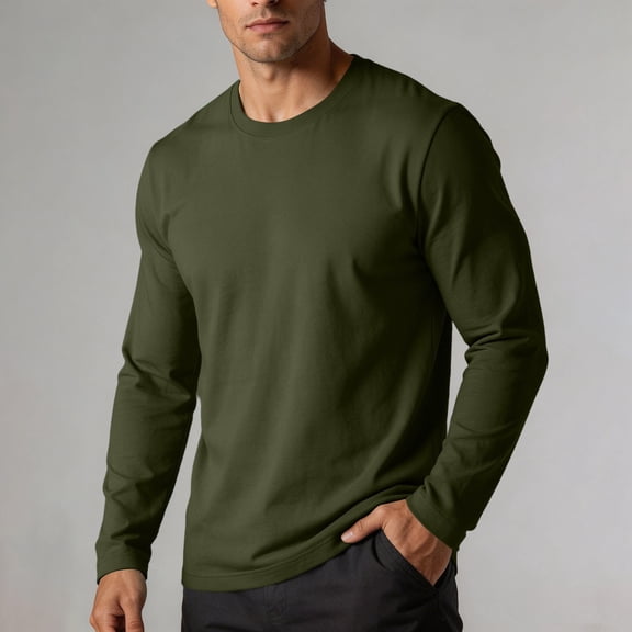Men's Thermal Long Sleeve Crew Neck Undershirt for Winter Casual Wear