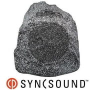SyncSound SS-ROCK8-2GY 8" Rock Speaker For Gardens Backyards And Patios Gray 100W