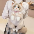 thumbnail image 5 of Realistic Ragdoll Cat Stuffed Animal Backpack Cat Backpack Plush Toy Cute Handcrafted Cat-Shaped Bag Stuffed Animals Backpack for Women Casual Backpack for & Cat Lovers, 5 of 8