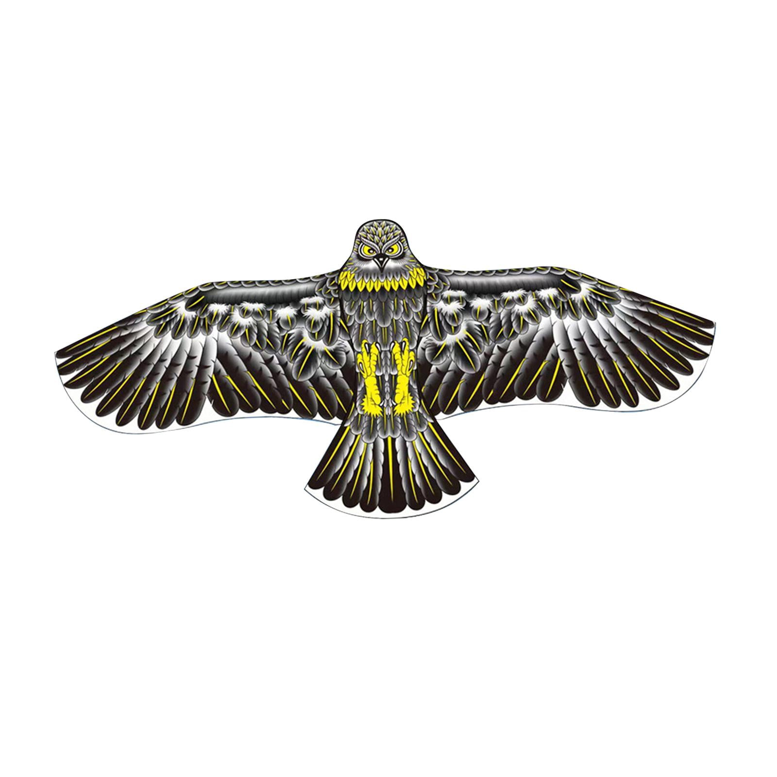 LeeQinersw Birds Kite Single Line Kite Fun 160cm Long Flying Kite Toy Outdoor Toys for Yard Eagle Shape Black