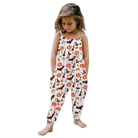 

BTJX Romper Outfits Strap Girls Pumpkin Kids Baby Jumpsuit Cartoon Toddler Girls Romper&Jumpsuit