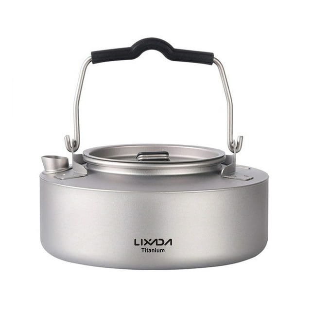 Tetera de titanio de 600ml/1000ml, tetera ligera para acampar Labymos Hervidor de agua al aire libre