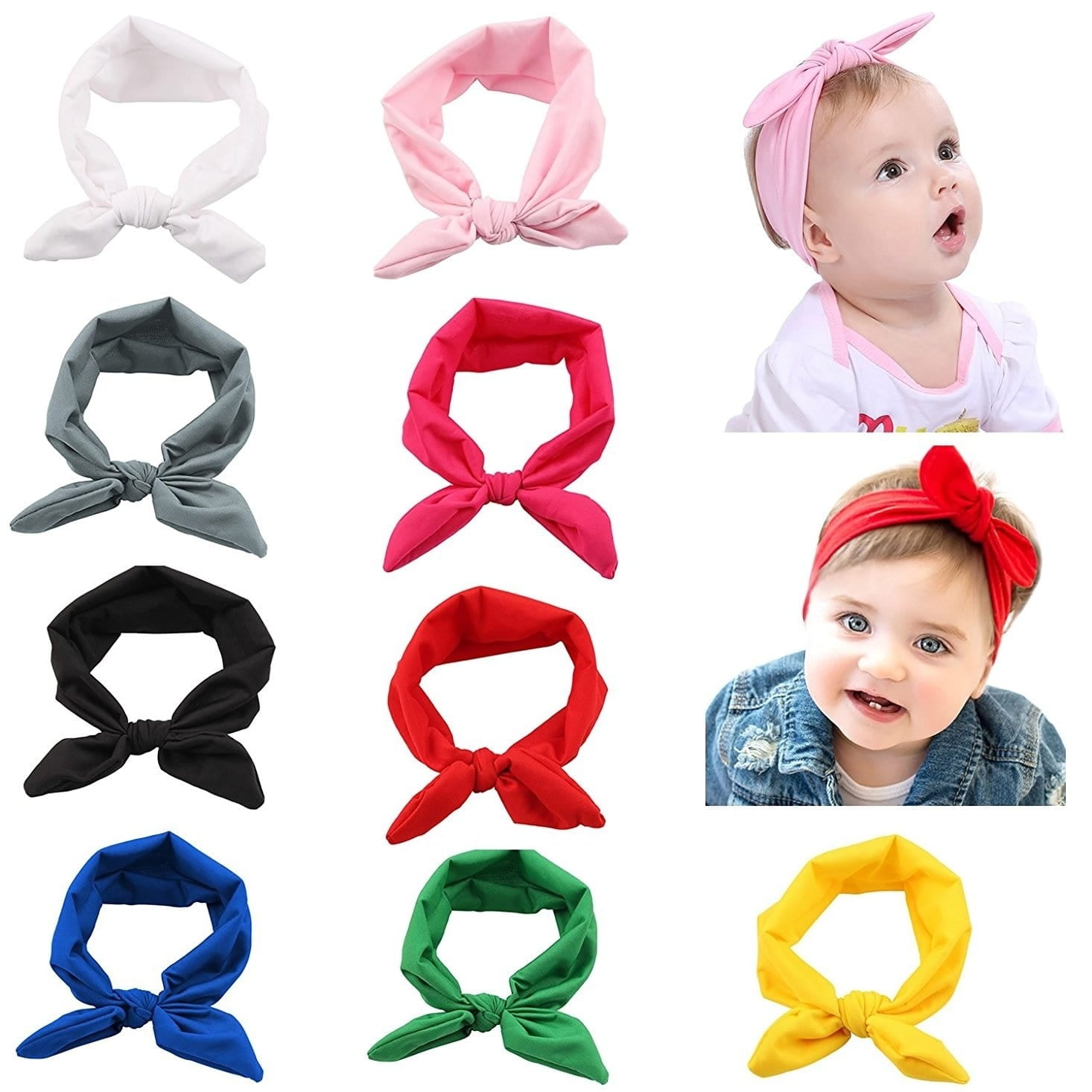 Girls TV Character Themed Elastic Stretchy Ribbon Bow Headband Baby Toddler