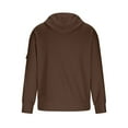 thumbnail image 6 of Eryao Oversized Hooded Sweatshirt Men Waffle Long Sleeve Pullover Hoodies Soft lIGHTWEIGHT Athletic Drawstring Hoodie with Pocket,Brown,XL, 6 of 8