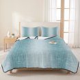 Quilts Full Size Bedding Set, Teal Blue Ombre Lightweight Quilted ...