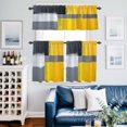 Abstract Color Stitching Kitchen Curtains Valance and Tier Set Yellow ...