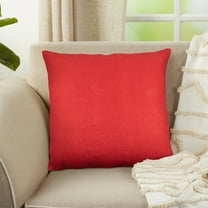 Ox Bay Luano Solid Transitional Linen Hand Woven Throw Pillow, Red, 20" x 20"