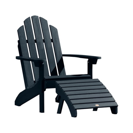 Highwood 2-pc Classic Westport Adirondack Set with 1 Folding Adirondack Ottoman - Outdoor, Eco-friendly, Synthetic Wood