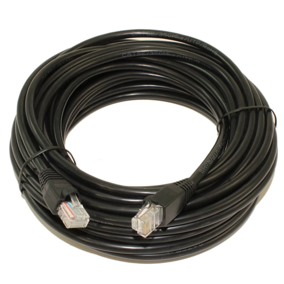 40ft Cat5E Ethernet RJ45 Patch Cable, Stranded, Snagless Booted, BLACK