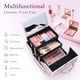 thumbnail image 2 of FRENESSA Estuche de Maquillaje Estuche Organizador de Cosméticos Caja de Maquillaje Portátil 2 Bandejas con Espejo con Cerradura Organizador de Almacenamiento de Maquillaje para Niñas Maquillaje Artis, 2 of 5