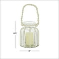 thumbnail image 3 of DecMode Clear Glass Decorative Candle Lantern with Rope Handle, 3 of 9