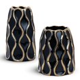 thumbnail image 5 of Accent Collection Black Ceramic Vase, 10" Large and 8" Small Flower Vase Tabletop Centerpiece, 5 of 5