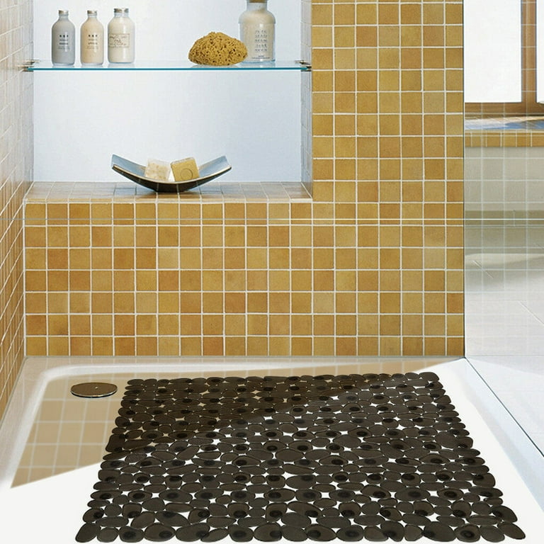 6pc Waterproof Bathroom Shower Mats Non-slip Plain Stitching Plaid