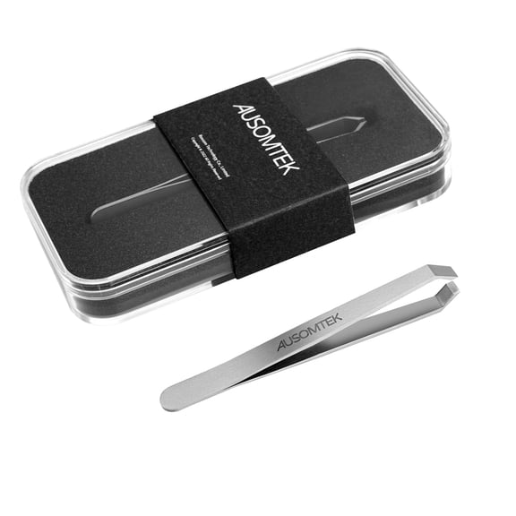 Ausomtek Flat Tip Hair Plucking, Fine Hair Removal Tweezers for Beauty