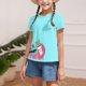 thumbnail image 4 of Gibobby Blusas Elegantes Mamá, la camisa para niños pequeños, niñas, último nervio, regalo del día de las madres, camisa de moda sólida para niños, camiseta para niños（Aqua， 3-4 Años), 4 of 5