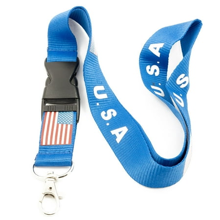 - United States of America USA Flag Lanyard Keychain Holder