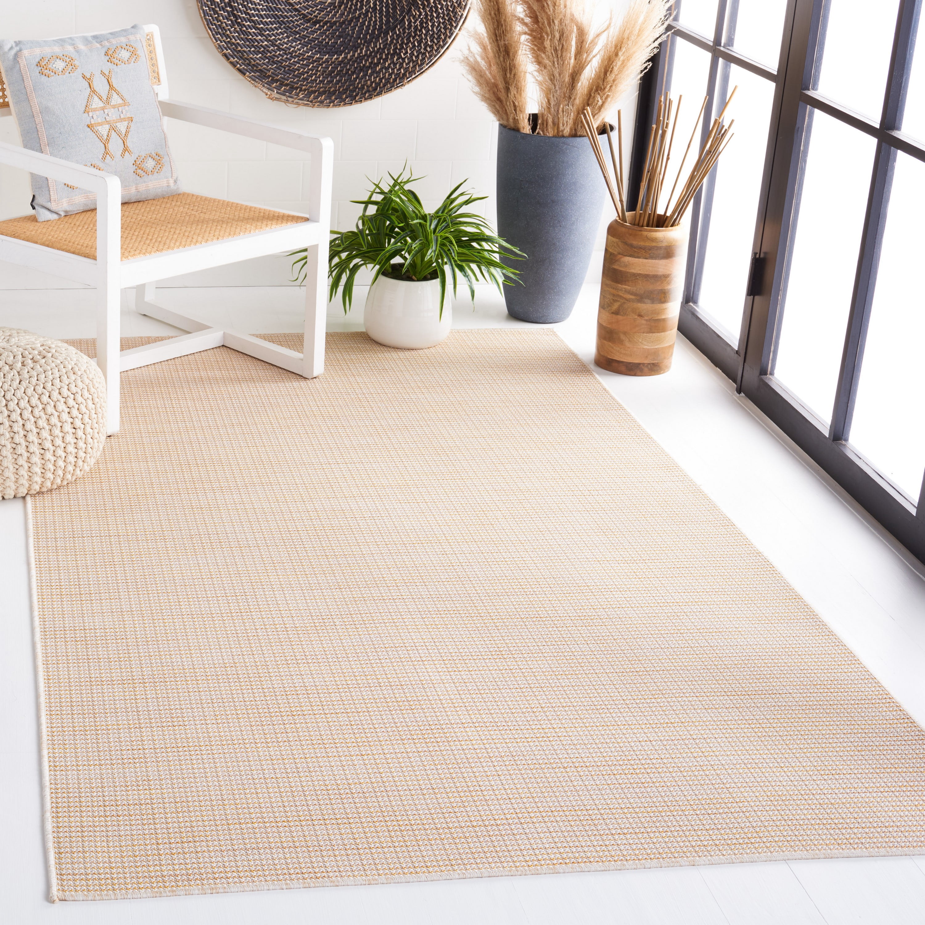 SAFAVIEH Martha Stewart Hampton Solid Indoor/Outdoor Area Rug, Yellow, 8' x 10'