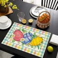 thumbnail image 3 of Happy Easter Table Runner and Placemats Set, Spring Bunny Table Runner and 4Pcs Plcemats, Seasonal Holiday Dining Table Decor for Kitchen Farmhouse Home Party Decorations, 3 of 6