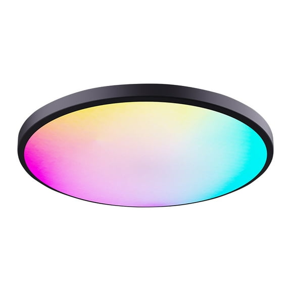Circular RGBCW Smart Ceiling Light Full Color Dimmable LED Ambient Lighting with Remote and Tuya App Control for Interiors
