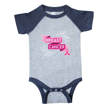 

Inktastic Breast Cancer Awareness Pink Ribbon Banner Gift Baby Girl Bodysuit