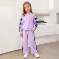 thumbnail image 6 of Futezty Girls Clothes Long Sleeve Bow Pullover Sweatshirts Top Wide Leg Sweatpants Fall Winter 4T 5T 6T 7T 8T 2 Piece Outfits Sets, 6 of 6