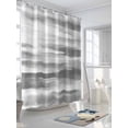 thumbnail image 3 of Gray White Small Stall Shower Curtain, Waterproof Shower Curtains for Bathroom, Vintage Country Abstract Gradient Mottled Washable Fabric Cloth Bath Curtain for Bathtub with Hooks 36x78 Inches, 3 of 6
