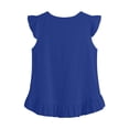 thumbnail image 4 of OSFVNOXV Cute Tops for Women Ladies Boho Top Babydoll Cap Sleeves Ruffle Hem V-Neck Summer Gauze Blouse, 4 of 5
