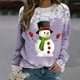 thumbnail image 1 of Puntoco Mujer Otoño e Invierno Casual Navidad Muñeco de nieve Impreso Cuello redondo Manga larga Jersey Blusa Sudadera tops Puntoco Puntoco-409, 1 of 6
