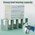 thumbnail image 3 of Musbetu Desk Boodend Storage Organizer Book Support Stand with 4 Vertical Compartments Plastic File Sorter Rack for Book Magazines, 3 of 7