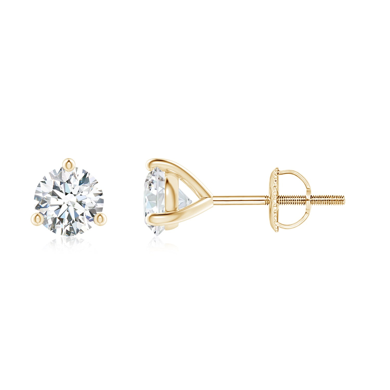 Details about   1.5 mm Round Diamond Stud Screw Back Earrings in 10k Y Gold 