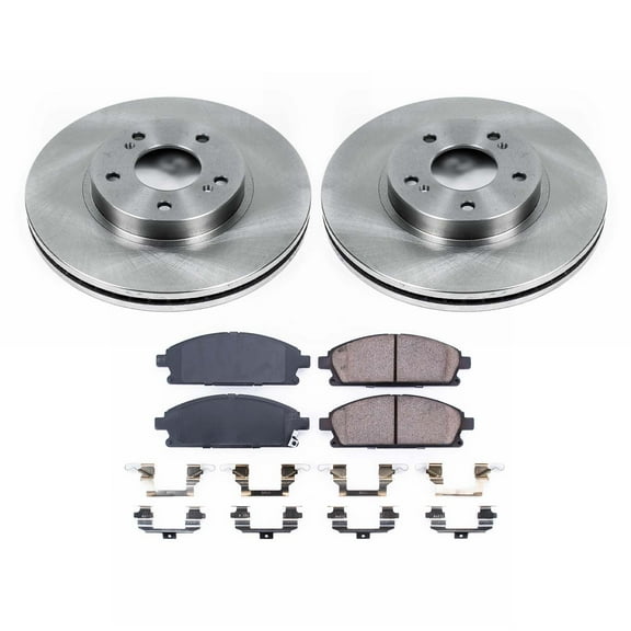 Ultimate Brakes Front Ceramic Automotive Brake Pad and Rotor Kit with Hardware WM80584
