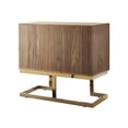 thumbnail image 6 of Posh Living Maleia 2-Doors Oak Veneer Wood Accent Chest in Walnut/Gold, 6 of 10