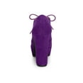 thumbnail image 2 of BLISSFUL STEP Women's Platform Block Heel Lace Up Booties Purple 8, 2 of 7