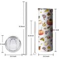 thumbnail image 5 of 20oz Fall Pumpkins Leaves Pattern Skinny Tumblers Stainless Steel Tumbler with Lid and Straw,Vacuum Insulated Double Wall Travel Tumbler Cups with Cleaning Brush for Coffee,Tea, 5 of 6