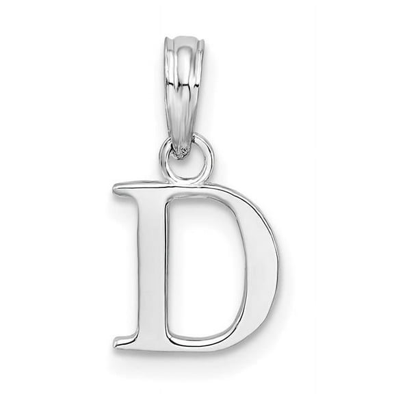 Finest Gold Sterling Silver Polished Block Initial D Pendant