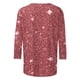 thumbnail image 4 of Tejiojio Women's Sequin Top Round Neck 3/4 Sleeves Sparkly Casual Party Blouse S-2XL, 4 of 5