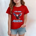 thumbnail image 2 of TOWED22 Toddler Girls 4th of July T-Shirt American Flag Print Cotton Kids Boys Independence Day Tees(Red,1-2 Y), 2 of 4
