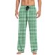 thumbnail image 4 of Pantalones de pijama largos para hombre, informales, con estampado a cuadros, holgados, deportivos, elásticos, rectos, vintage, con bolsillos, 4 of 6