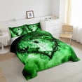 thumbnail image 3 of Feelyou Green Thorny Rose Full Size Comforter Sets for Couple, Gothic Spider Web Bedding Comforter Set, Romantic Love Heart Reversible Bedding Sets, Ultra Soft Bedroom Decor, 3 Pieces, 3 of 8