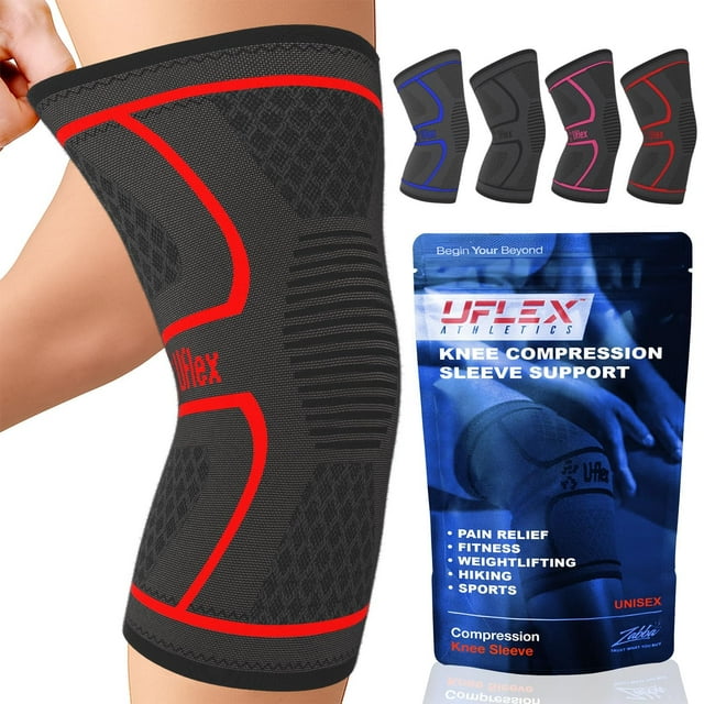 UFlex Athletics Rodillera de compresión para mujeres y hombres, rodilleras, soporte para deportes, correr, levantamiento de pesas, artritis, desgarro de menisco, ligamento cruzado anterior, senderismo