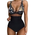 thumbnail image 2 of MSJUHEG Halter Swimwear,Bathing Suit for Women,Tummy Control Bathing Suits,One Piece Bathing Suit for Women,Push Up Bathing Suits for Women,Push Up Swimwear,Tie Side Gray 2XL, 2 of 5