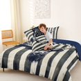 thumbnail image 4 of Manfei Wild Animal Full Size Comforter Sets,Retro American Flag Bedding Comforter Set,Black White,Navy Blue Reversible,3-Piece,1 Comforter and 2 Pillowcases, 4 of 7