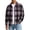 Dark Purple, variant on Loose Men's Plaid Shirt Long Sleeve Casual Vintage High Street Design Spring Autumn Seasonal Polyester Fiber Adult Male