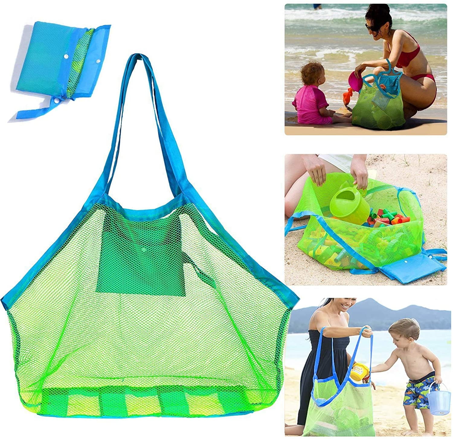 Hot Sand Away Carry All Beach Toys Clothes Mesh Bag Tote Beach Bag 