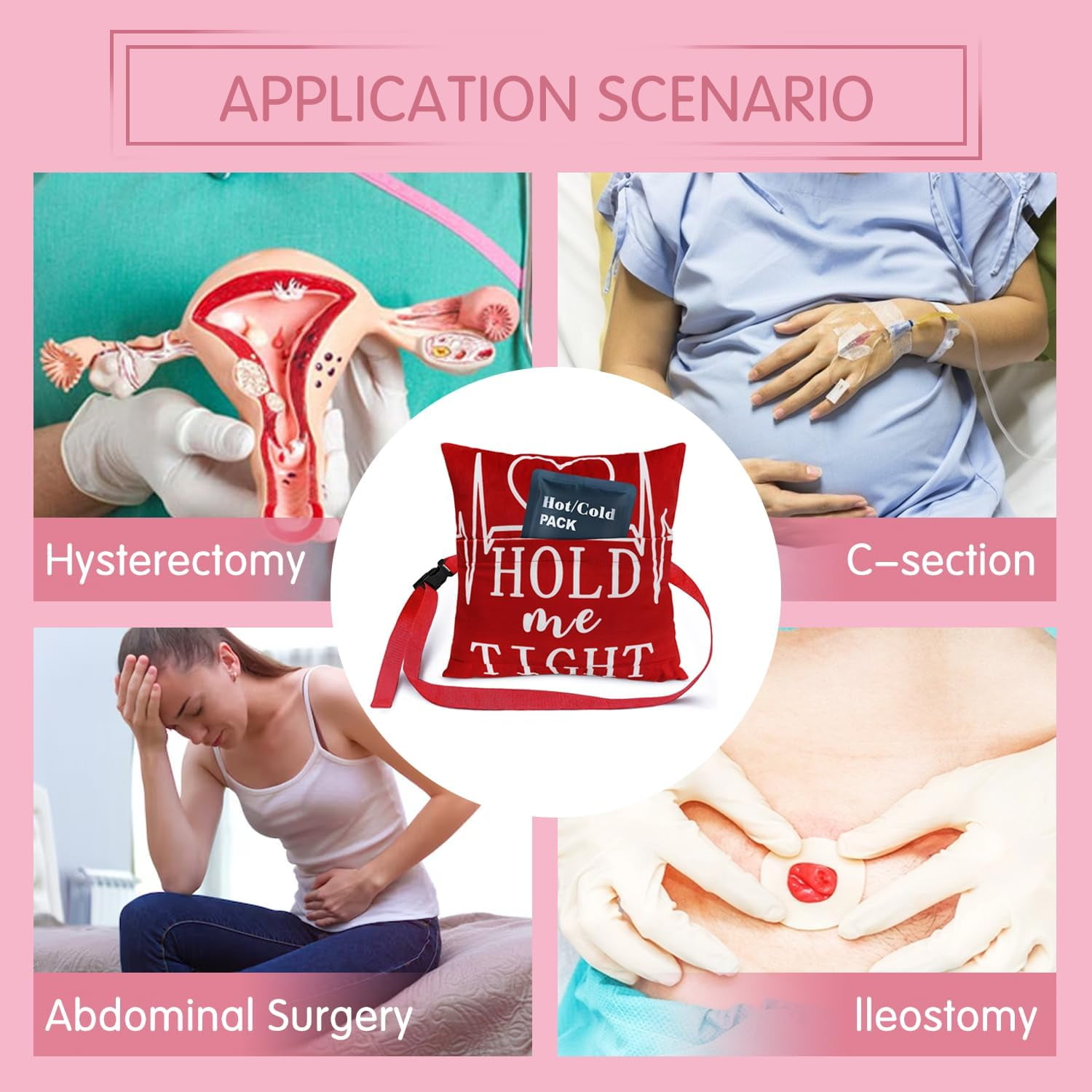 Hysterectomy Pillow C Section Recovery Surgery for Women Mastectomy Pillows Post Tummy Pillow Cushion After Abdominal Surgery Gifts Hysterectomy Recovery Must Haves Insertable Ice Pack