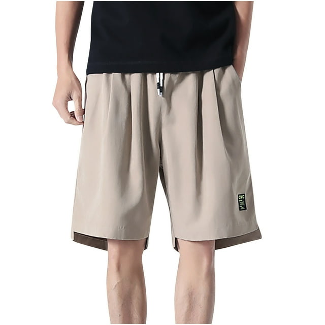 Leutsin Shorts Classiques en Sergé pour Hommes Coupe Décontractée avec Poches
