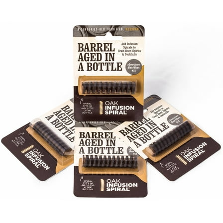 4 Pack - Barrel Aged in a Bottle Oak Infusion Spiral - Barrel Age Whiskey Gin...