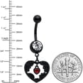 thumbnail image 2 of Body Candy Womens 14G Black PVD Stainless Steel Skeleton Heart Dangle Belly Button Ring, 2 of 2