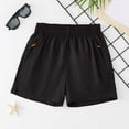 thumbnail image 2 of Yammkia Boys Shorts Quick Dry Athletic Running Shorts with Zipper Pockets Sizes 7-15 Years (Black, Size 12-13 Years）, 2 of 3